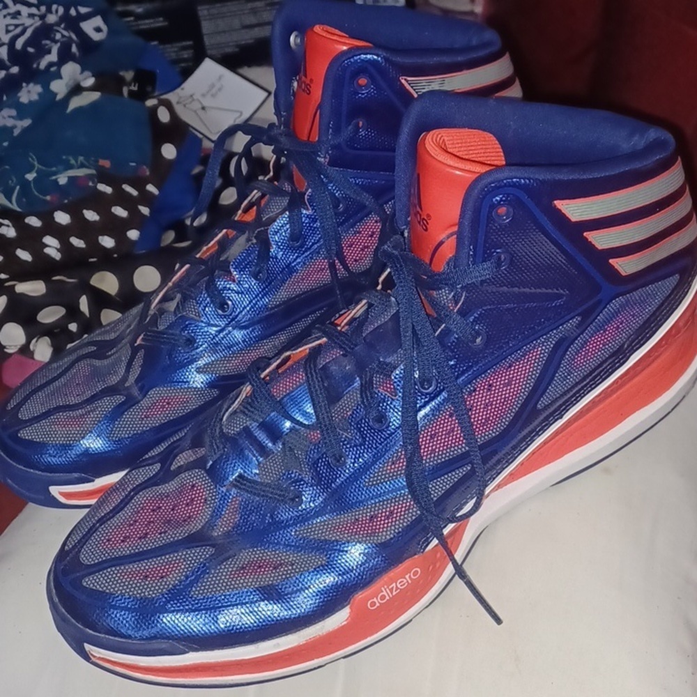 Mens Adidas sneakers, blue & orange